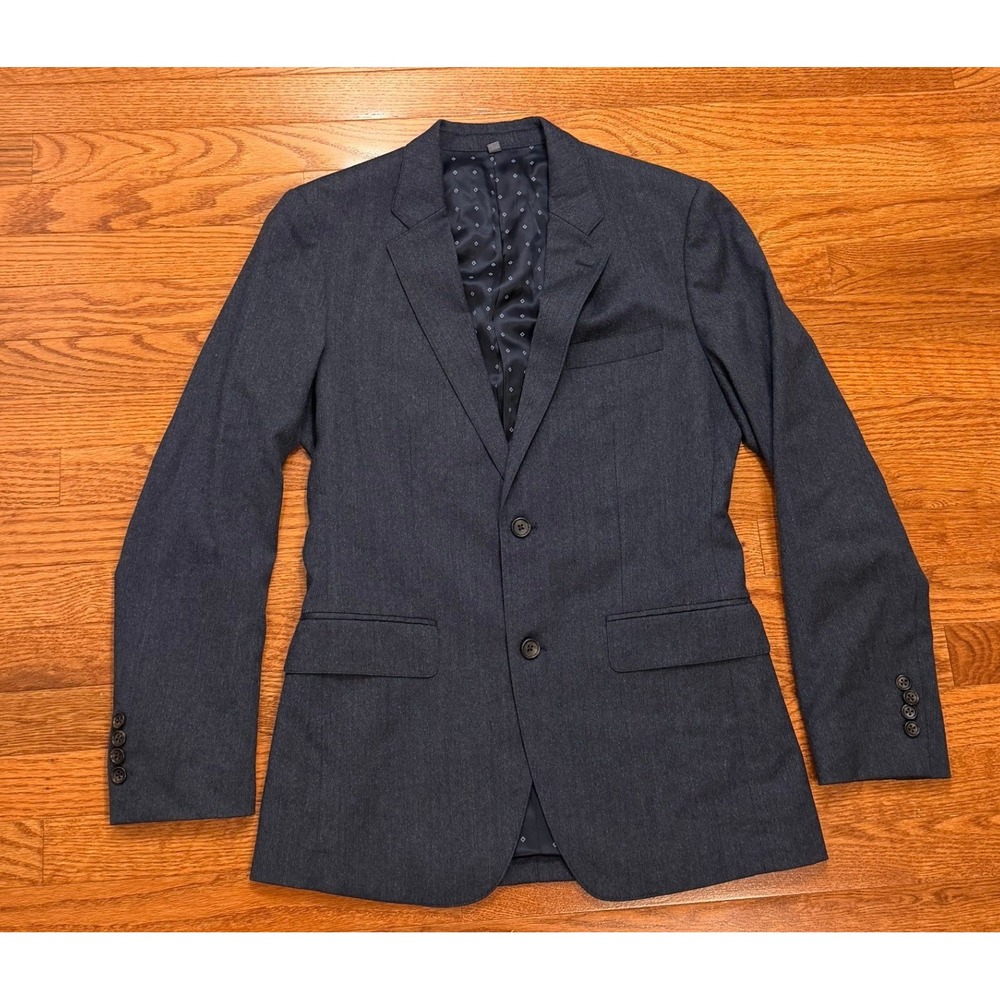 Bonobos Marzotto Italian Wool Blazer Jacket Mens 38R Blue Stretch Slim Fit